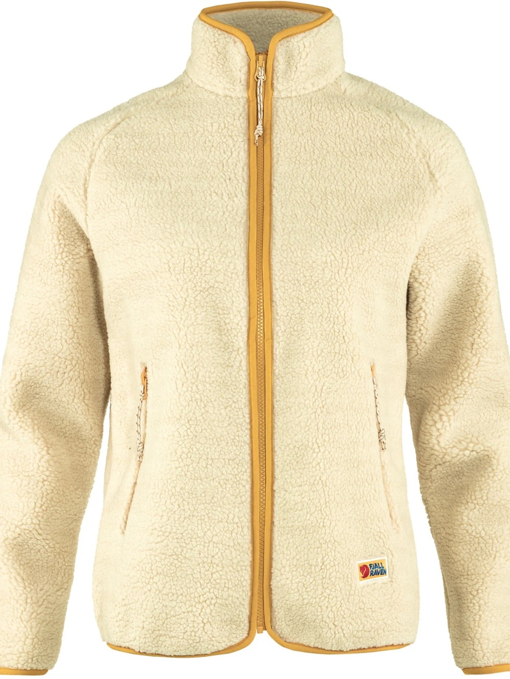 Fjallraven Cream Sherpa Jacket with Yellow Trim